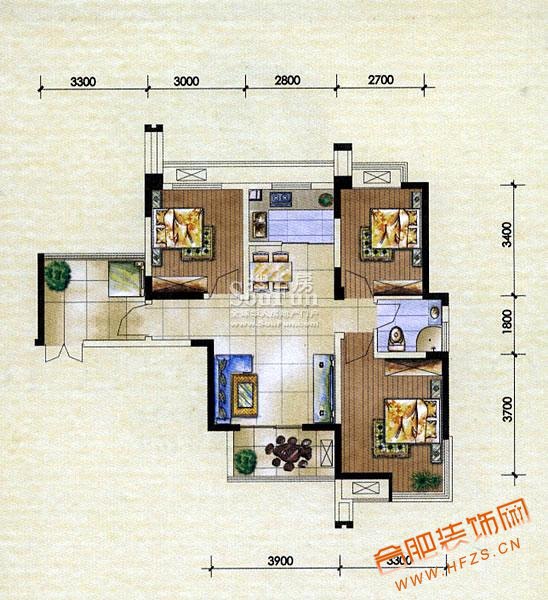 C1户型(3室2厅1卫1厨).jpg