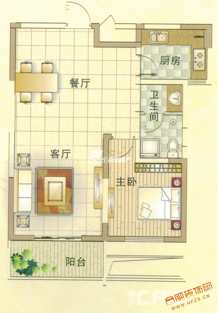 正创·南香苑 一房二厅一卫－69.22平方米-8套 户型图.jpg