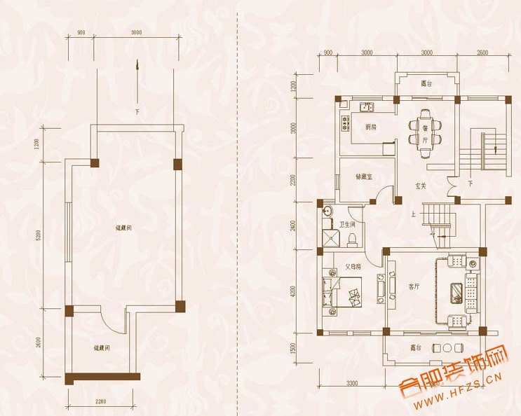 众安·绿色港湾D2 layer：-1~1地下&一层平面4室2厅3卫（带露台）189平米.jpg