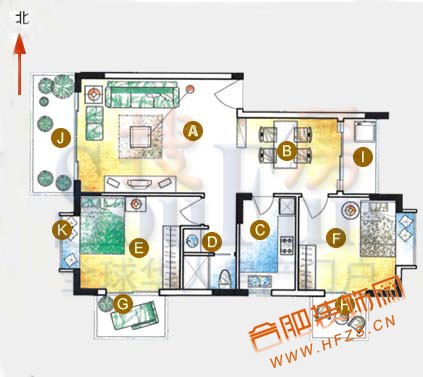 2室2厅1厨1卫 80M