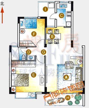 2室2厅1厨1卫 84.62M